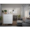 Manhattan Comfort Rockefeller 5-Drawer Dresser White