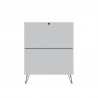 Manhattan Comfort Rockefeller 5-Drawer Dresser Set White Back