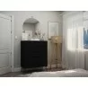Manhattan Comfort Rockefeller 5-Drawer Tall Dresser with Metal Legs In Black - Manhattan Comfort Rockefeller 5-Drawer Tall Dresser with Metal Legs In Black