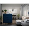 Manhattan Comfort Rockefeller 5-Drawer Tall Dresser with Metal Legs In Blue