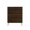 Manhattan Comfort Rockefeller 5-Drawer Dresser Set Brown Back