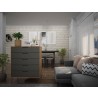 Manhattan Comfort Rockefeller 5-Drawer Dresser Grey