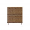 Manhattan Comfort Rockefeller 5-Drawer Dresser Set Grey Back