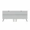 Manhattan Comfort Rockefeller 6-Drawer Double Low Dresser with Metal Legs in White Back - Manhattan Comfort Rockefeller 6-Drawer Double Low Dresser with Metal Legs in White Back