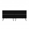 Manhattan Comfort Rockefeller 6-Drawer Double Low Dresser with Metal Legs in Black Back