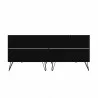 Manhattan Comfort Rockefeller 6-Drawer Double Low Dresser with Metal Legs in Black Back - Manhattan Comfort Rockefeller 6-Drawer Double Low Dresser with Metal Legs in Black Back