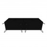 Manhattan Comfort Rockefeller 6-Drawer Double Low Dresser with Metal Legs in Black Bottom