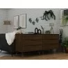 Manhattan Comfort Rockefeller 6-Drawer Dresser Set Brown Side - Manhattan Comfort Rockefeller 6-Drawer Dresser Set Brown Side