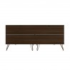 Manhattan Comfort Rockefeller 6-Drawer Double Low Dresser with Metal Legs in Brown Back