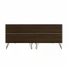 Manhattan Comfort Rockefeller 6-Drawer Double Low Dresser with Metal Legs in Brown Back - Manhattan Comfort Rockefeller 6-Drawer Double Low Dresser with Metal Legs in Brown Back