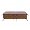 Manhattan Comfort Rockefeller 6-Drawer Double Low Dresser with Metal Legs in Pink Bottom