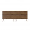Manhattan Comfort Rockefeller 6-Drawer Double Low Dresser with Metal Legs in Pink Back