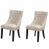 Alpine Furniture Prairie Set of 2 Upholstered Side Chairs in Cream Linen - Set of 2