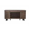 Alpine Furniture Prairie Sideboard with Wine Holder, Natural/Black - Front Angle