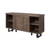 Alpine Furniture Prairie Sideboard with Wine Holder, Natural/Black - Front Side Angle