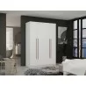 Manhattan Comfort Gramercy Modern 2-Section Freestanding Wardrobe Armoire Closet in White Front - Manhattan Comfort Gramercy Modern 2-Section Freestanding Wardrobe Armoire Closet in White Front