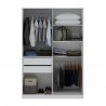 Manhattan Comfort Gramercy Modern 2-Section Freestanding Wardrobe Armoire Closet in White Open