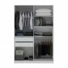 Manhattan Comfort Gramercy Modern 2-Section Freestanding Wardrobe Armoire Closet in White Open - Manhattan Comfort Gramercy Modern 2-Section Freestanding Wardrobe Armoire Closet in White Open
