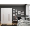 Manhattan Comfort Gramercy Modern 2-Section Freestanding Wardrobe Armoire Closet in White