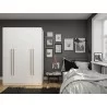 Manhattan Comfort Gramercy Modern 2-Section Freestanding Wardrobe Armoire Closet in White - Manhattan Comfort Gramercy Modern 2-Section Freestanding Wardrobe Armoire Closet in White