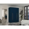 Manhattan Comfort Gramercy Modern 2-Section Freestanding Wardrobe Armoire Closet in Tatiana Midnight Blue - Manhattan Comfort Gramercy Modern 2-Section Freestanding Wardrobe Armoire Closet in Tatiana Midnight Blue