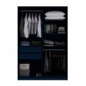 Manhattan Comfort Gramercy Modern 2-Section Freestanding Wardrobe Armoire Closet in Tatiana Midnight Blue Open