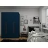 Manhattan Comfort Gramercy Modern 2-Section Freestanding Wardrobe Armoire Closet in Tatiana Midnight Blue Front - Manhattan Comfort Gramercy Modern 2-Section Freestanding Wardrobe Armoire Closet in Tatiana Midnight Blue Front
