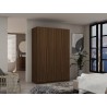 Manhattan Comfort Gramercy Modern 2-Section Freestanding Wardrobe Armoire Closet in Brown