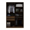 Manhattan Comfort Gramercy Modern 2-Section Freestanding Wardrobe Armoire Closet in Brown Open