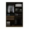 Manhattan Comfort Gramercy Modern 2-Section Freestanding Wardrobe Armoire Closet in Brown Open - Manhattan Comfort Gramercy Modern 2-Section Freestanding Wardrobe Armoire Closet in Brown Open