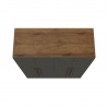 Manhattan Comfort Gramercy Modern 2-Section Freestanding Wardrobe Armoire Closet in Nature and Textured Grey Top
