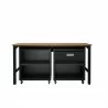 Manhattan Comfort 3-Piece Fortress Mobile Space-Saving Steel Garage Cabinet and Worktable 2.0 in Charcoal Grey Back - Manhattan Comfort 3-Piece Fortress Mobile Space-Saving Steel Garage Cabinet and Worktable 2.0 in Charcoal Grey Back
