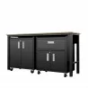 Manhattan Comfort 3-Piece Fortress Mobile Space-Saving Steel Garage Cabinet and Worktable 2.0 in Charcoal Grey Other Side - Manhattan Comfort 3-Piece Fortress Mobile Space-Saving Steel Garage Cabinet and Worktable 2.0 in Charcoal Grey Other Side