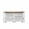 Manhattan Comfort 3-Piece Fortress Mobile Space-Saving Steel Garage Cabinet and Worktable 2.0 in White Back - Manhattan Comfort 3-Piece Fortress Mobile Space-Saving Steel Garage Cabinet and Worktable 2.0 in White Back