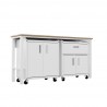 Manhattan Comfort 3-Piece Fortress Mobile Space-Saving Steel Garage Cabinet and Worktable 2.0 in White Other Side