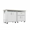Manhattan Comfort 3-Piece Fortress Mobile Space-Saving Steel Garage Cabinet and Worktable 2.0 in White Other Side - Manhattan Comfort 3-Piece Fortress Mobile Space-Saving Steel Garage Cabinet and Worktable 2.0 in White Other Side