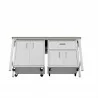 Manhattan Comfort 3-Piece Fortress Mobile Space-Saving Steel Garage Cabinet and Worktable 2.0 in White Bottom - Manhattan Comfort 3-Piece Fortress Mobile Space-Saving Steel Garage Cabinet and Worktable 2.0 in White Bottom