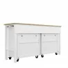 Manhattan Comfort 3-Piece Fortress Mobile Space-Saving Steel Garage Cabinet and Worktable 2.0 in White Back - Manhattan Comfort 3-Piece Fortress Mobile Space-Saving Steel Garage Cabinet and Worktable 2.0 in White Back
