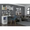 Manhattan Comfort Hampton 53.54 Home Office Desk with 3 Cubby Spaces and Solid Wood Legs in White - Manhattan Comfort Hampton 53.54 Home Office Desk with 3 Cubby Spaces and Solid Wood Legs in White