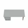 Manhattan Comfort Hampton 53.54 Home Office Desk with 3 Cubby Spaces and Solid Wood Legs in White Top - Manhattan Comfort Hampton 53.54 Home Office Desk with 3 Cubby Spaces and Solid Wood Legs in White Top