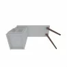 Manhattan Comfort Hampton 53.54 Home Office Desk with 3 Cubby Spaces and Solid Wood Legs in White Bottom - Manhattan Comfort Hampton 53.54 Home Office Desk with 3 Cubby Spaces and Solid Wood Legs in White Bottom