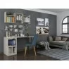 Manhattan Comfort Hampton 53.54 Home Office Desk with 3 Cubby Spaces and Solid Wood Legs in Off White - Manhattan Comfort Hampton 53.54 Home Office Desk with 3 Cubby Spaces and Solid Wood Legs in Off White