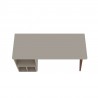 Manhattan Comfort Hampton 53.54 Home Office Desk with 3 Cubby Spaces and Solid Wood Legs in Off White Top