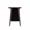 Manhattan Comfort Hampton 53.54 Home Office Desk with 3 Cubby Spaces and Solid Wood Legs in Black Side - Manhattan Comfort Hampton 53.54 Home Office Desk with 3 Cubby Spaces and Solid Wood Legs in Black Side