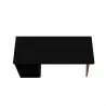 Manhattan Comfort Hampton 53.54 Home Office Desk with 3 Cubby Spaces and Solid Wood Legs in Black Top - Manhattan Comfort Hampton 53.54 Home Office Desk with 3 Cubby Spaces and Solid Wood Legs in Black Top