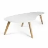 Aeon Darius Coffee Table White Matte Lacquer Top with Oak Legs - Aeon Darius Coffee Table White Matte Lacquer Top with Oak Legs