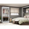Manhattan Comfort Mulberry 35.9 Open Double Hanging Modern Wardrobe Closet with 2 Hanging Rods in White
