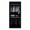 Manhattan Comfort Mulberry 35.9 Open Double Hanging Modern Wardrobe Closet with 2 Hanging Rods in Tatiana Midnight Blue Open