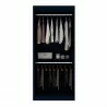 Manhattan Comfort Mulberry 35.9 Open Double Hanging Modern Wardrobe Closet with 2 Hanging Rods in Tatiana Midnight Blue Open - Manhattan Comfort Mulberry 35.9 Open Double Hanging Modern Wardrobe Closet with 2 Hanging Rods in Tatiana Midnight Blue Open