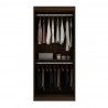 Manhattan Comfort Mulberry 35.9 Open Double Hanging Modern Wardrobe Closet with 2 Hanging Rods in Brown